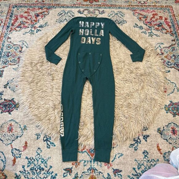 Victorias secret PINK happy holla days sequin thermal one-piece pajamas size med - Picture 7 of 7